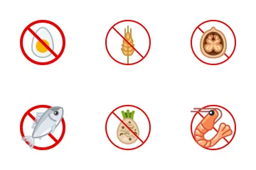 Alérgenos alimentarios Paquete de Iconos