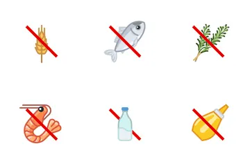 Alérgenos alimentarios / Línea en negrita Paquete de Iconos