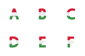 Alfabeto e Número Hungria Pacote de Ícones