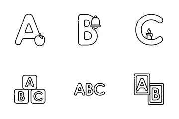 Alfabeto y números Paquete de Iconos