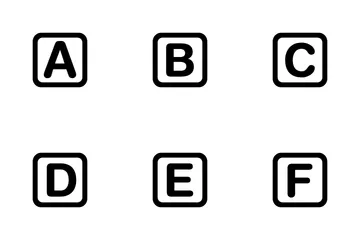 Alfabeto y números Paquete de Iconos