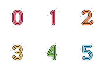 Alfabeto y números Paquete de Iconos