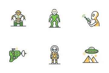 Alienígenas espaciais Icon Pack