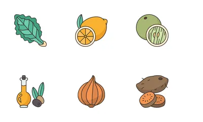 Alimentos desintoxicantes Icon Pack