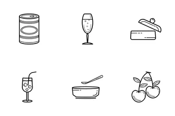 Alimentos e bebidas Pacote de Ícones