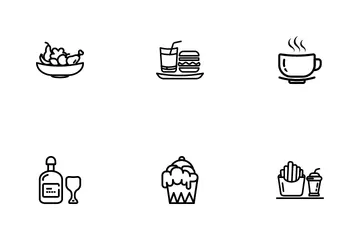 Alimentos y bebidas saludables Icon Pack