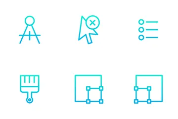 Alineación y herramientas: degradado de contorno Paquete de Iconos