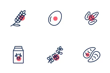 Allergens With Red Accent Icon Pack