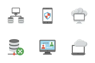 Almacenamiento de datos y bases de datos Paquete de Iconos