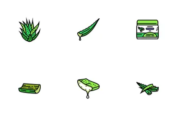 Aloe Vera Nature Green Care Icon Pack