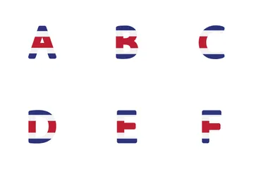 Alphabet And Number Costa Rica Icon Pack