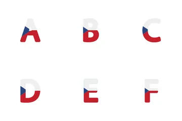 アルファベットと数字 チェコ共和国 アイコンパック