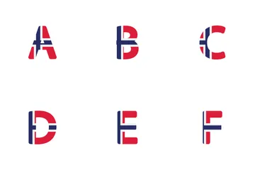 알파벳과 숫자 노르웨이 아이콘 팩