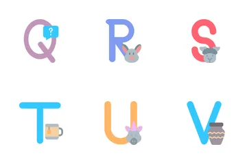 Alphabet-Buchstaben Symbolpack