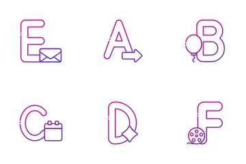 Alphabet et chiffres Icon Pack