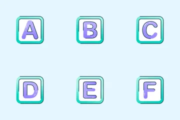 Alphabet et chiffres Pack d'Icônes