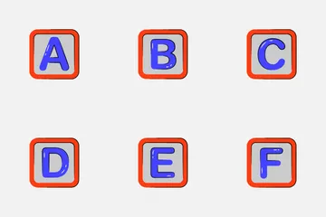 Alphabet et chiffres Pack d'Icônes