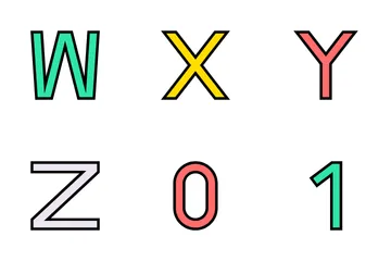 Alphabet und Zahlen Symbolpack