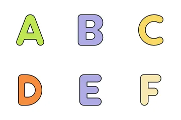 Alphabet und Zahlen Symbolpack