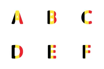 Alphabet und Zahlen Belgien Icon Pack