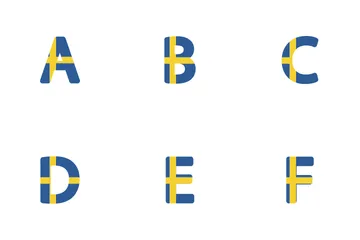 Alphabet und Zahlen Schweden Icon Pack