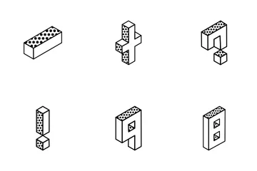 Alphabete und Zahlen Symbolpack