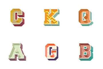 Alphabets et chiffres 3D Pack d'Icônes