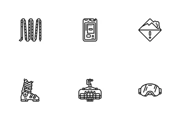 Alpine Skiing Snow Slalom Icon Pack