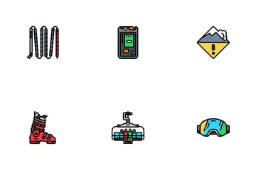 Alpine Skiing Snow Slalom Icon Pack