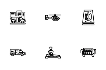 Ambulance Doctor Hospital Health Icon Pack