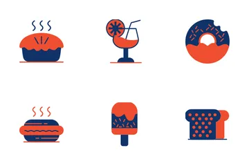 Amerikanisches Essen Icon Pack