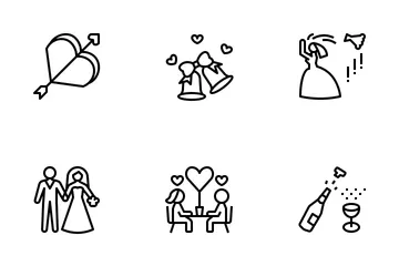 Amor y boda Paquete de Iconos