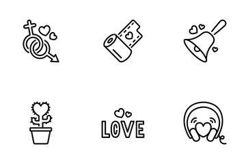 Amor y san valentín Paquete de Iconos