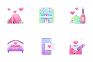 Amor y san valentín Paquete de Iconos