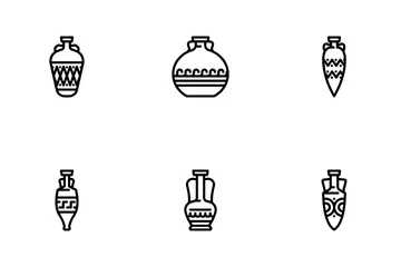 Pot Amphore Antique en Faïence Icon Pack