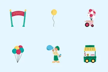 Amusement Park Elements Icon Pack