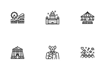 Amusement Park Entertainment Icon Pack