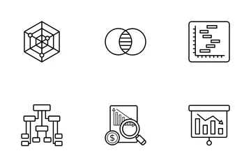 Análise de dados Pacote de Ícones