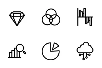 Análise de dados Pacote de Ícones