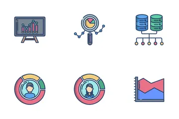Análise de dados Pacote de Ícones