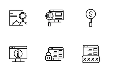 Análise de dados Pacote de Ícones