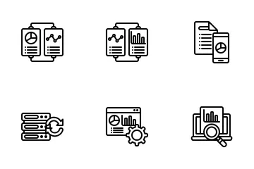 Análise de dados Pacote de Ícones