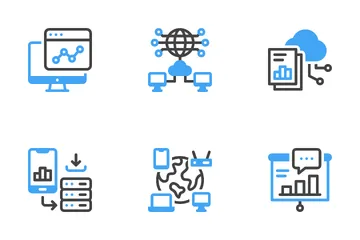 Análisis de datos de red Paquete de Iconos