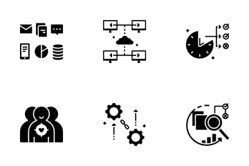 Analyse de données solide - Big Data Pack d'Icônes