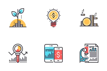 Analytik und Investitionen Symbolpack