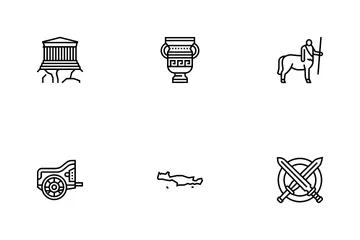 Ancient Greece Mythology History Icon Pack