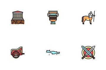 Ancient Greece Mythology History Icon Pack