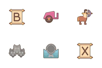 Ancient Greek Mythology Monsters And Creatures Icon Pack