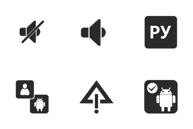 Android UI Icon Pack - 32 Glyph User Interface Icons | SVG, PNG, ICO ...