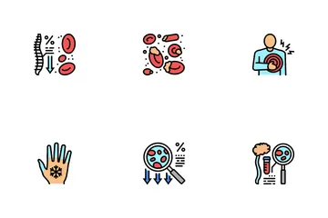 Anemia Patient Health Problem Icon Pack